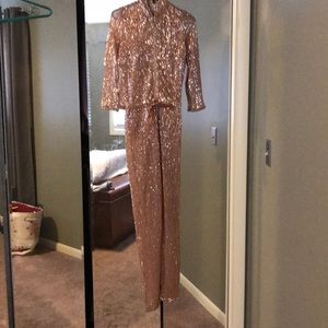 Sequin jumpsuit (rose gold)